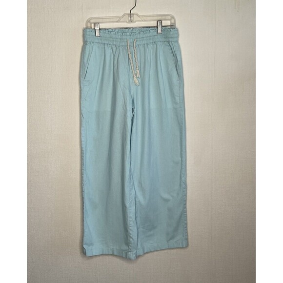 NWT J. Crew Pull On Wide Leg Pants Women Size S Light Blue Cotton/Linen Blend - Picture 9 of 11